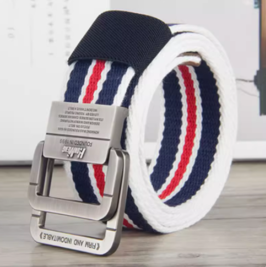 Picture of Canvas belt men's double-loop buckle ins female trend Korean version of belt tooling young students outdoor jeans belt