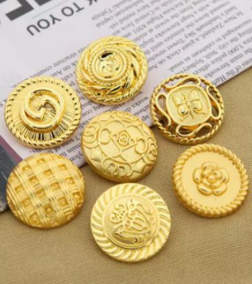 Picture of Gold top button blouse female overcoat collocation button men's suit button children's sweater accessories