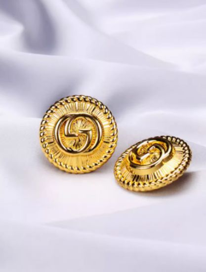 Picture of Gold buttons round men's and women's blouses metal buttons accessories top coat sweater buttons