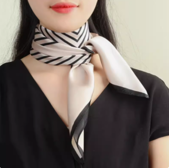 Picture of Small square silk scarf Joker real silk scarves women's spring and autumn thin silk scarf scarf collar headband new.