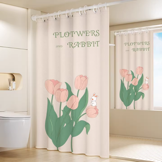 Picture of Bathroom curtain shower curtain, shower curtain dry and wet separation